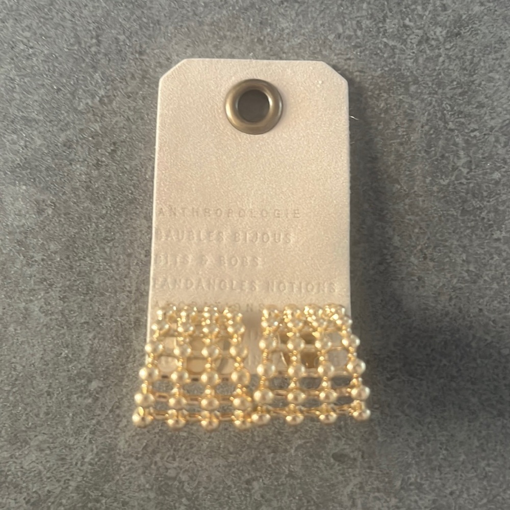 Anthropologie Gold Net Earrings
